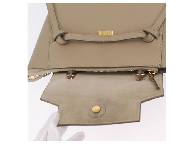 Céline CELINE Belt Bag Hand Bag Leather 2way Beige Gold Tone - vista 23