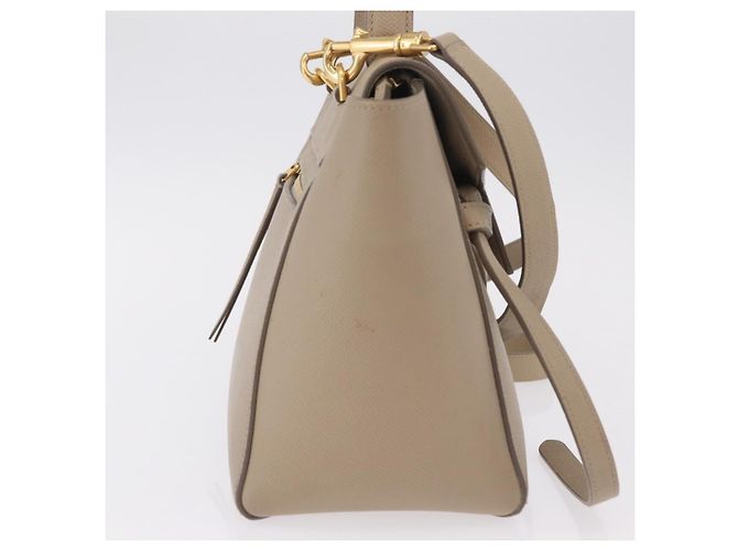 Céline CELINE Belt Bag Hand Bag Leather 2way Beige Gold Tone - vista 5