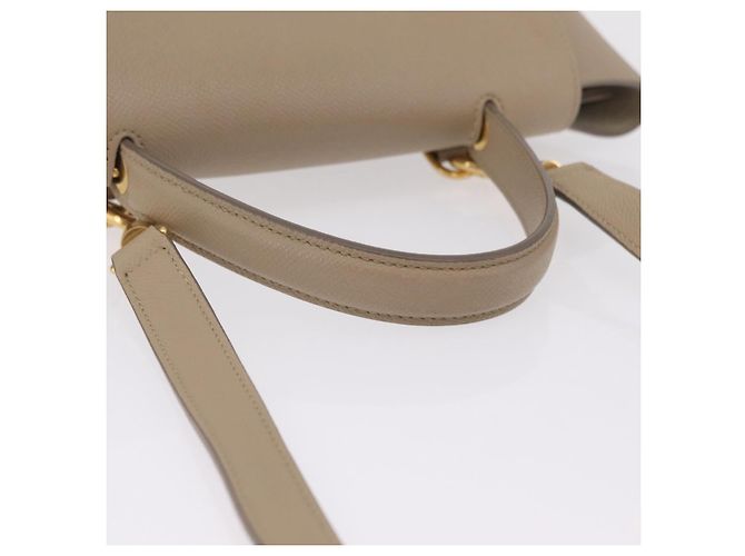 Céline CELINE Belt Bag Hand Bag Leather 2way Beige Gold Tone - vista 9