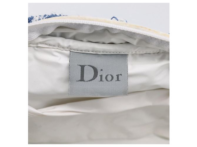 Christian Dior Trotter Canvas Hand Bag Pile Blue White - vista 11