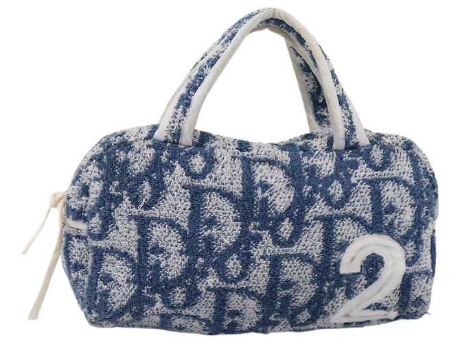 Christian Dior Trotter Canvas Hand Bag Pile Blue White - vista 13
