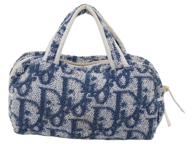 Christian Dior Trotter Canvas Hand Bag Pile Blue White - vista 2