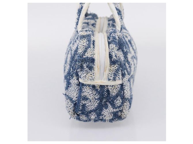 Christian Dior Trotter Canvas Hand Bag Pile Blue White - vista 4