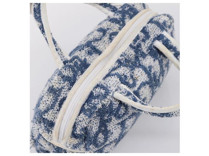 Christian Dior Trotter Canvas Hand Bag Pile Blue White - vista 7