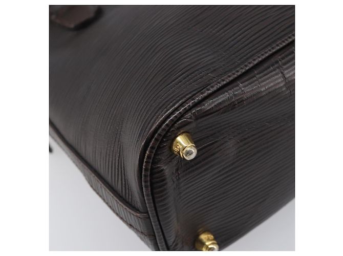 FENDI Hand Bag Leather Dark Brown Gold Tone - vista 16