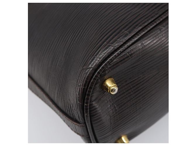 FENDI Hand Bag Leather Dark Brown Gold Tone - vista 8