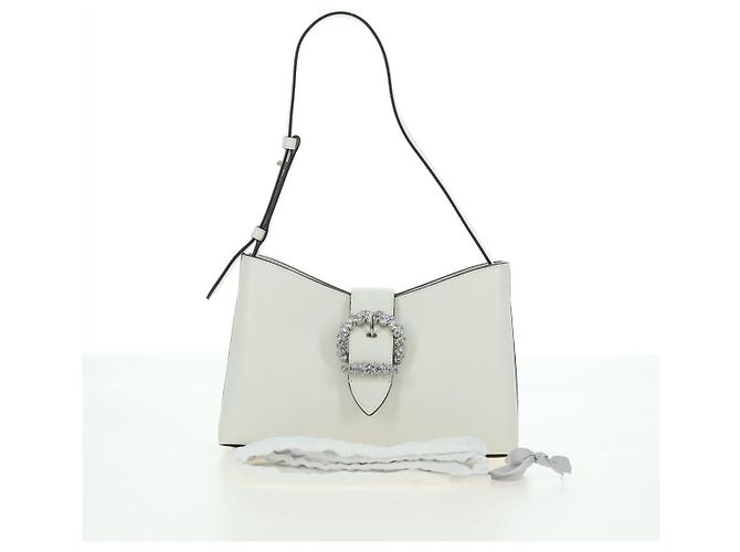 Jimmy Choo Cheri Crystal Hobo Shoulder Bag Leather White Silver - vista 12