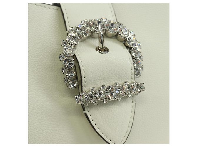 Jimmy Choo Cheri Crystal Hobo Shoulder Bag Leather White Silver - vista 19
