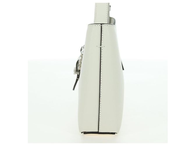 Jimmy Choo Cheri Crystal Hobo Shoulder Bag Leather White Silver - vista 3