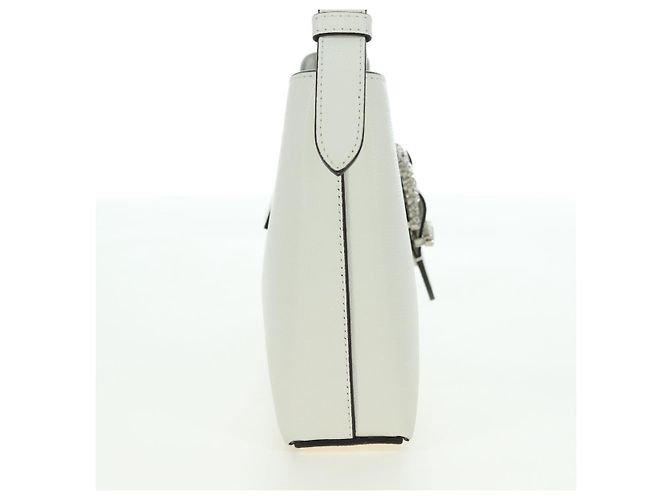 Jimmy Choo Cheri Crystal Hobo Shoulder Bag Leather White Silver - vista 4