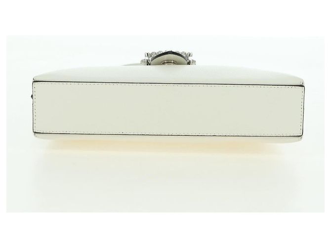 Jimmy Choo Cheri Crystal Hobo Shoulder Bag Leather White Silver - vista 5