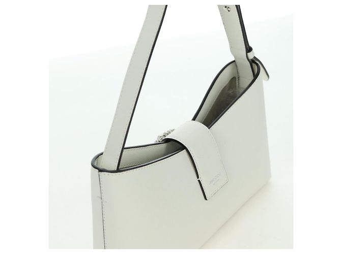 Jimmy Choo Cheri Crystal Hobo Shoulder Bag Leather White Silver - vista 6
