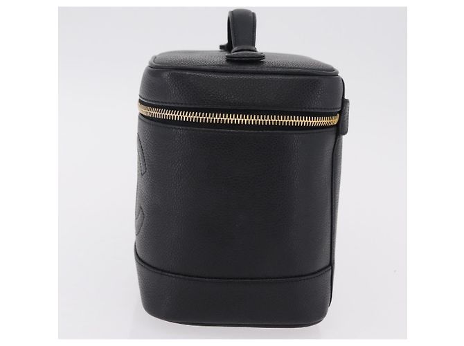 CHANEL Vanity Hand Bag Caviar Skin Black Gold CC - vista 5
