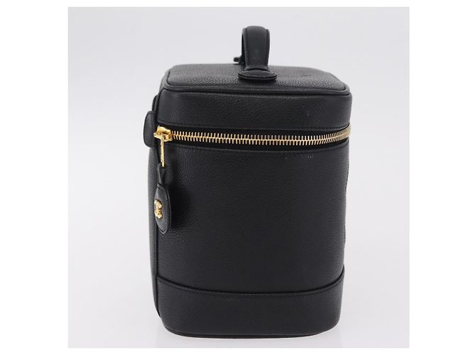 CHANEL Vanity Hand Bag Caviar Skin Black Gold CC - vista 6