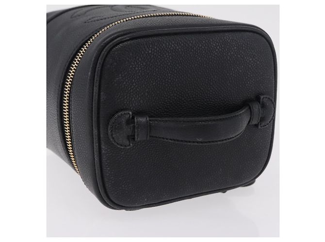 CHANEL Vanity Hand Bag Caviar Skin Black Gold CC - vista 7