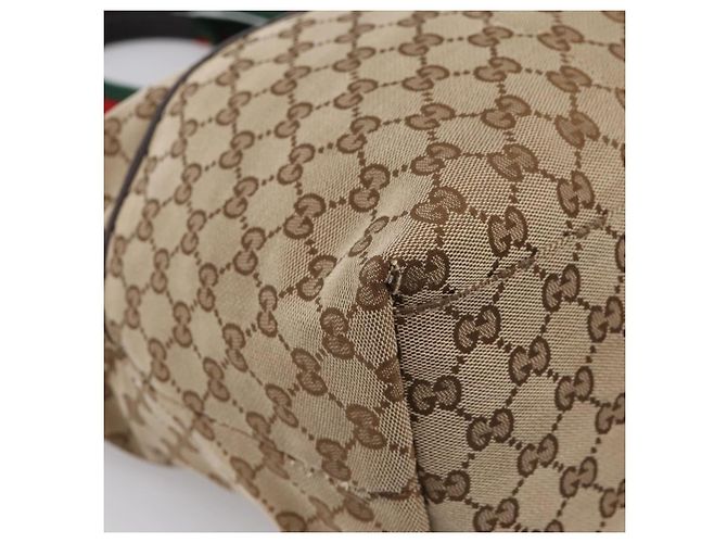 GUCCI GG Canvas Web Sherry Line Tote Bag Beige 155524 - vista 11