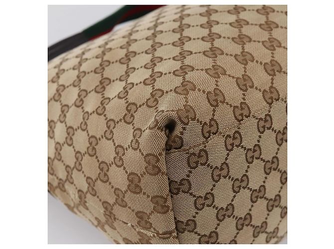 GUCCI GG Canvas Web Sherry Line Tote Bag Beige 155524 - vista 13