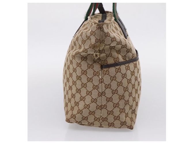 GUCCI GG Canvas Web Sherry Line Tote Bag Beige 155524 - vista 4