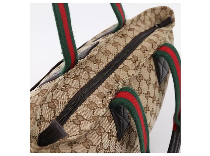 GUCCI GG Canvas Web Sherry Line Tote Bag Beige 155524 - vista 6