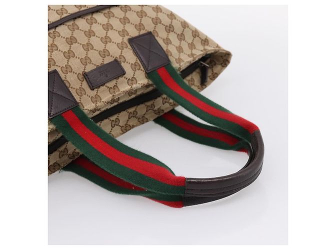 GUCCI GG Canvas Web Sherry Line Tote Bag Beige 155524 - vista 7