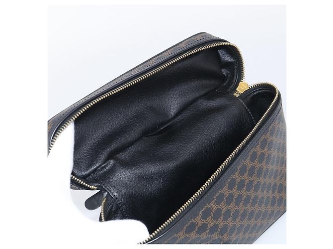 Céline CELINE Macadam Vanity Cosmetic Pouch PVC Black Gold Tone - vista 15