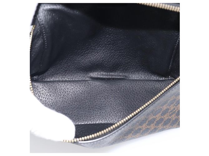 Céline CELINE Macadam Vanity Cosmetic Pouch PVC Black Gold Tone - vista 17