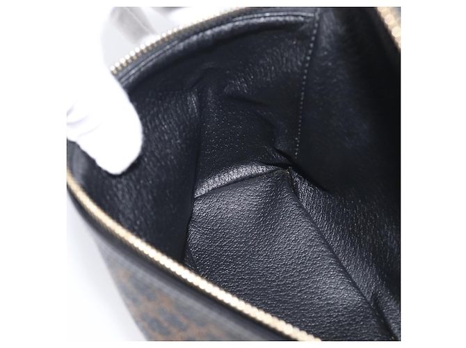 Céline CELINE Macadam Vanity Cosmetic Pouch PVC Black Gold Tone - vista 19