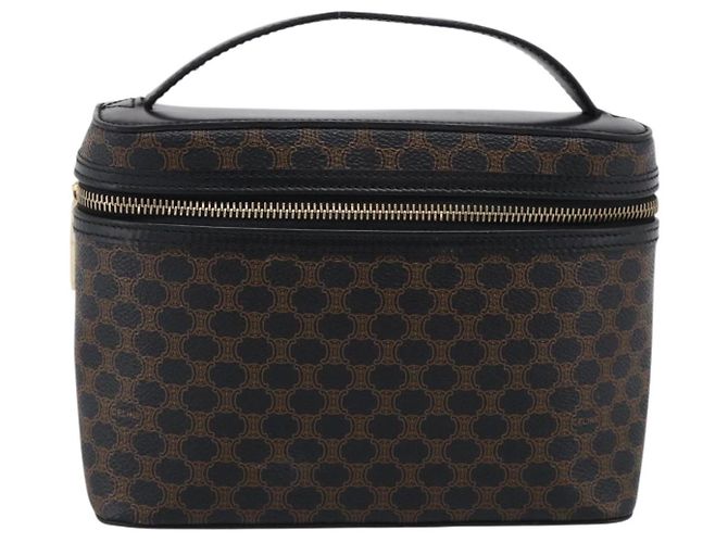Céline CELINE Macadam Vanity Cosmetic Pouch PVC Black Gold Tone - vista 2