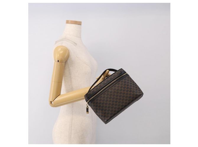 Céline CELINE Macadam Vanity Cosmetic Pouch PVC Black Gold Tone - vista 21