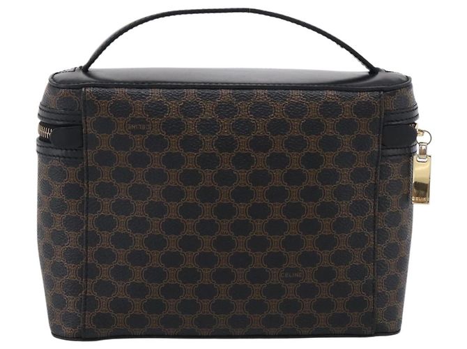 Céline CELINE Macadam Vanity Cosmetic Pouch PVC Black Gold Tone - vista 3