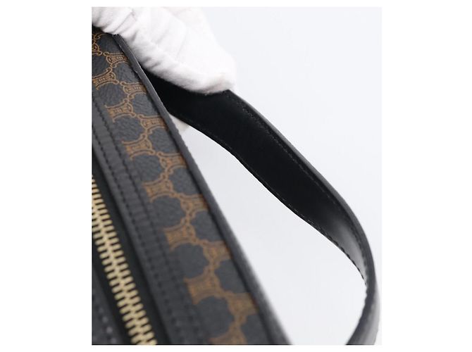 Céline CELINE Macadam Vanity Cosmetic Pouch PVC Black Gold Tone - vista 8