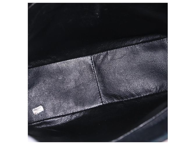 CHANEL Patent leather Hand Bag Leather Black Silver CC - vista 17