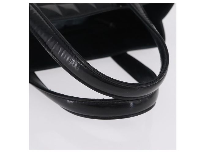 CHANEL Patent leather Hand Bag Leather Black Silver CC - vista 8