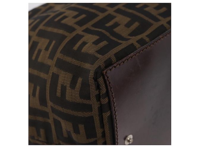 FENDI Zucca Canvas Hand Bag Black Brown - vista 12