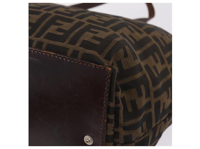FENDI Zucca Canvas Hand Bag Black Brown - vista 15