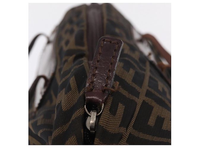 FENDI Zucca Canvas Hand Bag Black Brown - vista 17