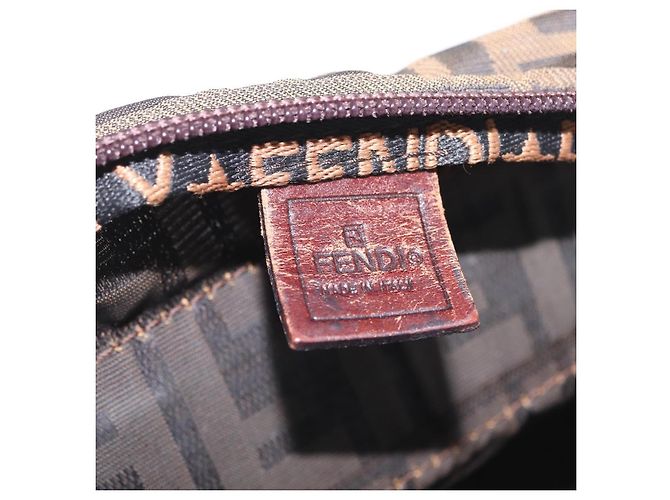 FENDI Zucca Canvas Hand Bag Black Brown - vista 18