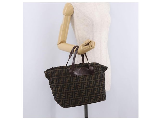 FENDI Zucca Canvas Hand Bag Black Brown - vista 23