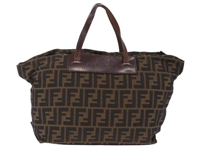 FENDI Zucca Canvas Hand Bag Black Brown - vista 3
