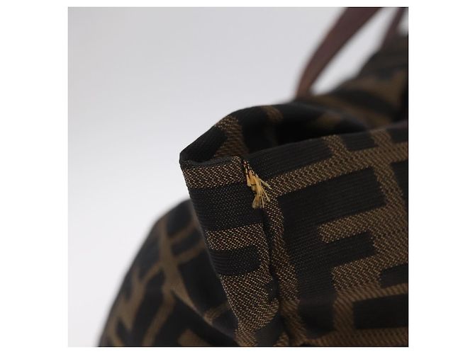 FENDI Zucca Canvas Hand Bag Black Brown - vista 6