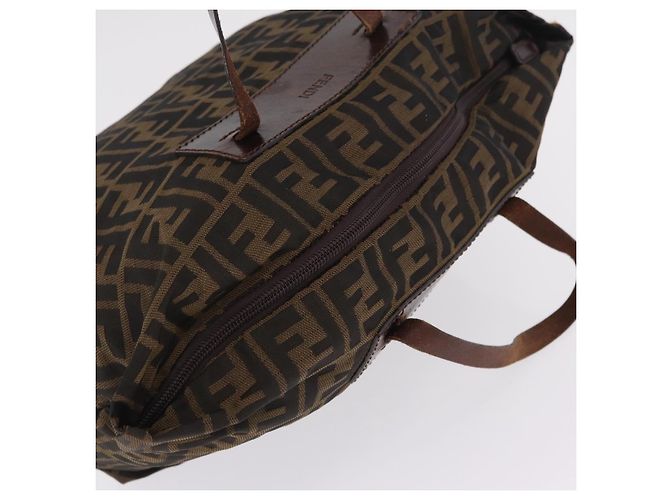 FENDI Zucca Canvas Hand Bag Black Brown - vista 7