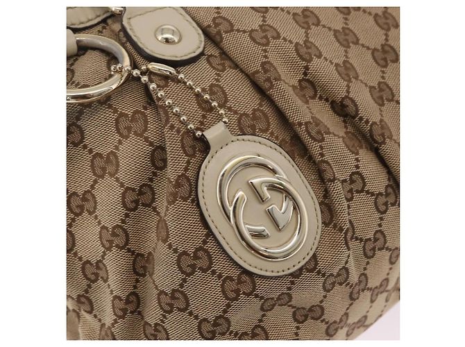 GUCCI GG Canvas Hand Bag Beige Gold 247902 - vista 16