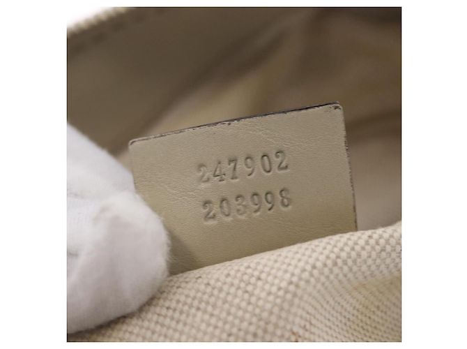 GUCCI GG Canvas Hand Bag Beige Gold 247902 - vista 25