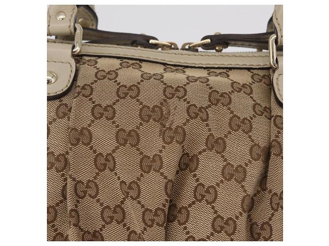GUCCI GG Canvas Hand Bag Beige Gold 247902 - vista 4
