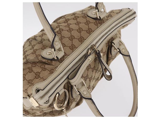 GUCCI GG Canvas Hand Bag Beige Gold 247902 - vista 7