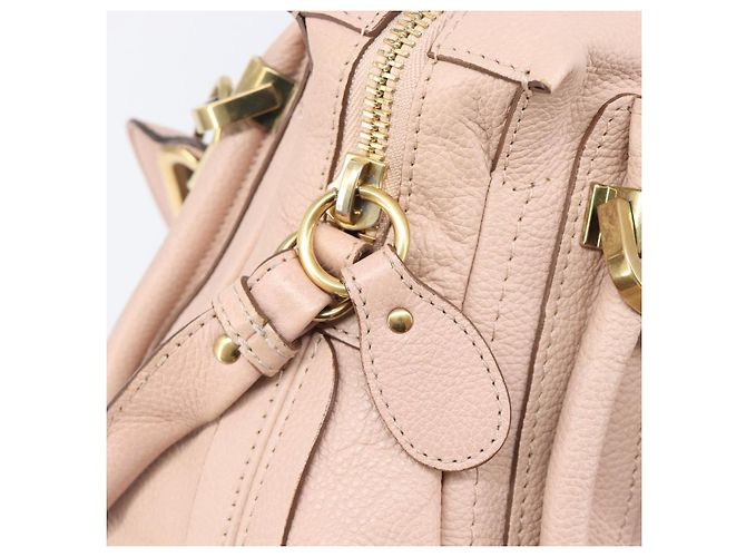 Chloé Chloe Paraty Hand Bag Leather 2way Pink Gold - vista 22