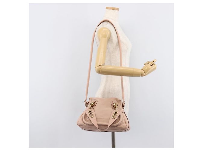 Chloé Chloe Paraty Hand Bag Leather 2way Pink Gold - vista 30