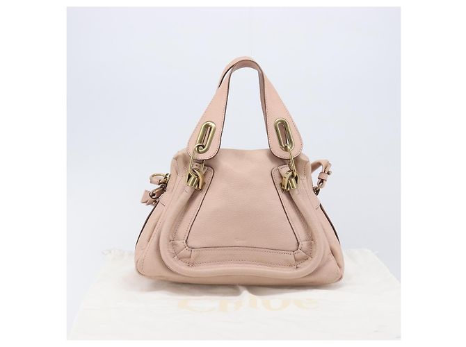 Chloé Chloe Paraty Hand Bag Leather 2way Pink Gold - vista 31