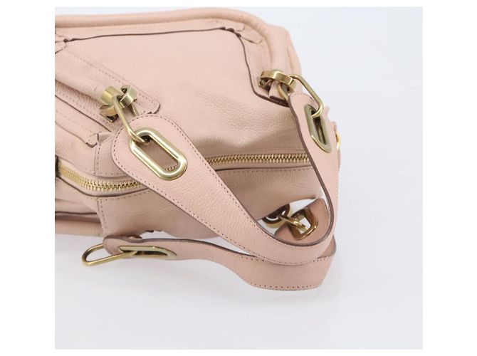 Chloé Chloe Paraty Hand Bag Leather 2way Pink Gold - vista 7