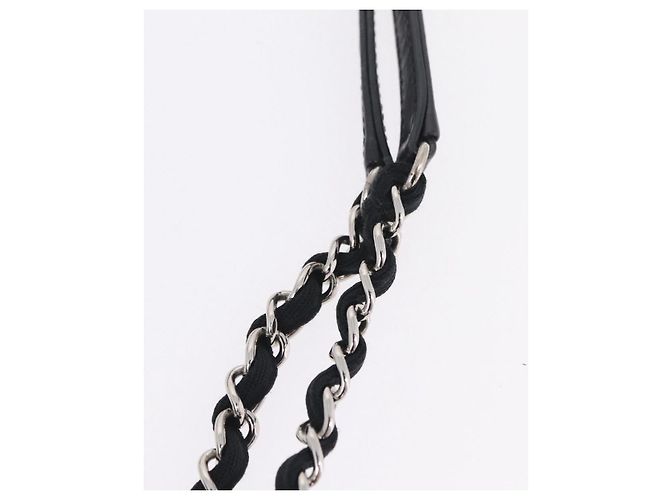 CHANEL Chain Deauville Tote Bag Canvas Gray Silver CC - vista 9